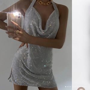COPY - Meshki Diamanté Mesh Mini dress